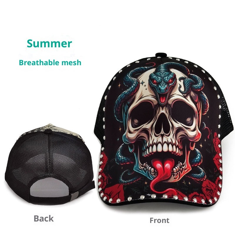 Peaked Cap Deep Top Hard Top Men's Cool Printed Hat Widened