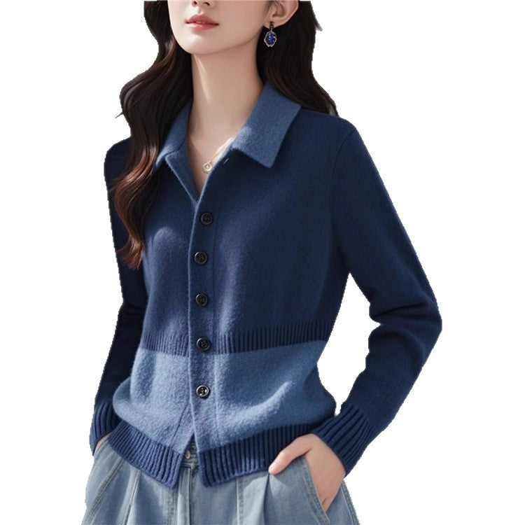 Fashionable Stylish Minority All-match Idle Style Blue Sweater