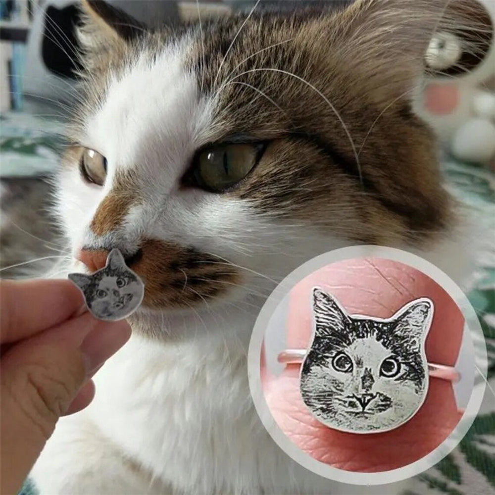 Pet Photo Custom Silver Ring