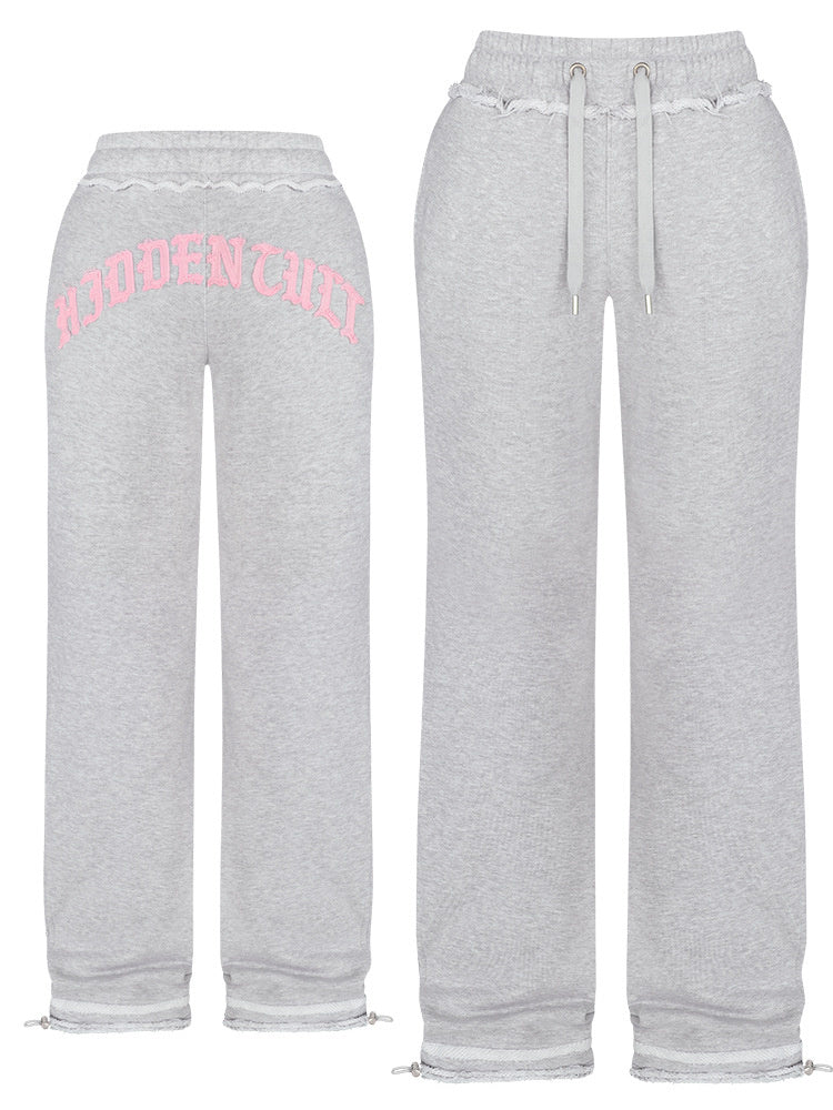 New Letter Patch Casual Trousers Suit