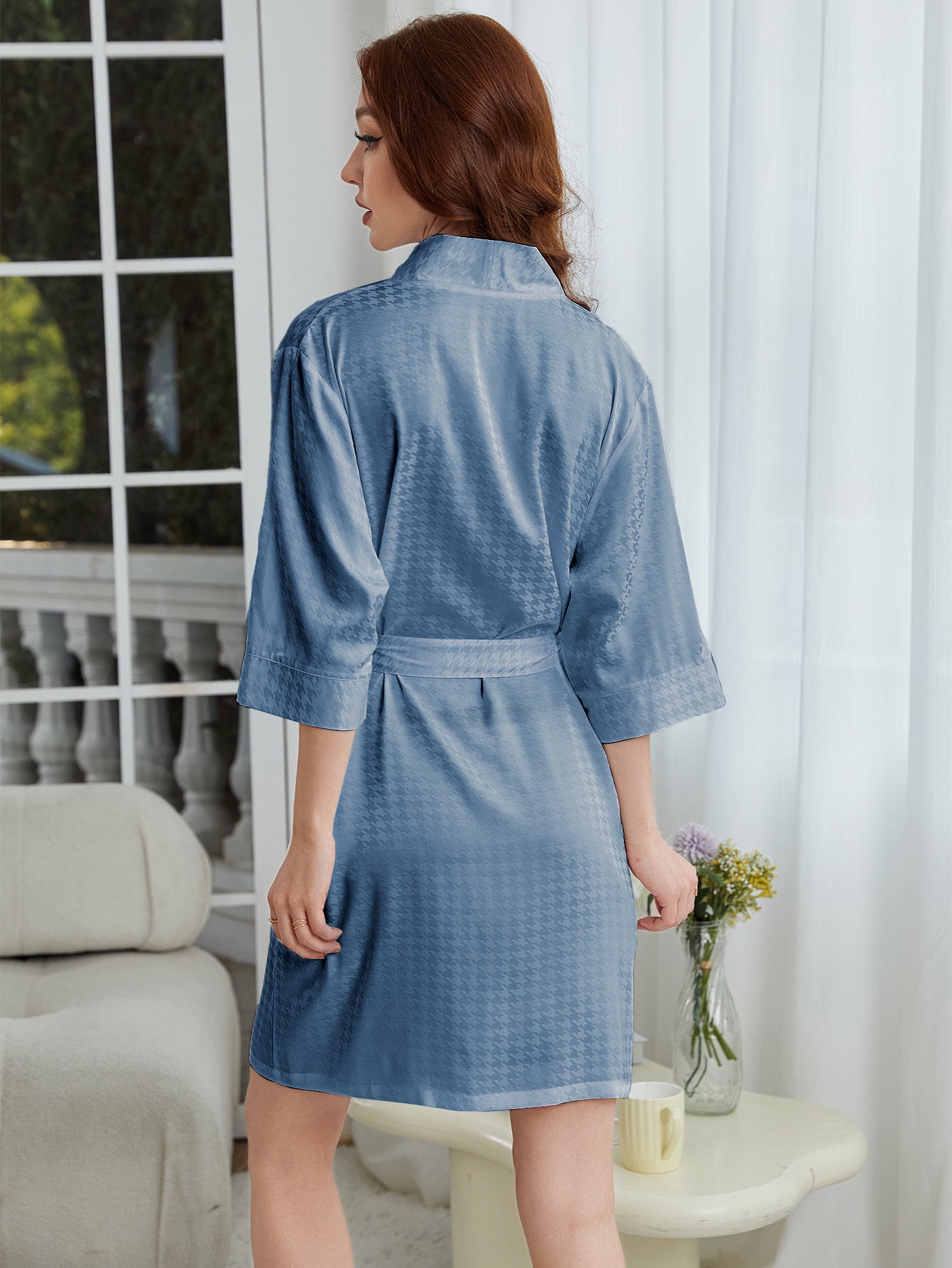 Lightweight Herringbone Knit Bathrobe, Spa And Bridesmaid Dress-style Nightgown Sets, Suitable For Women - Dries Quickly And Is Soft And Comfortable