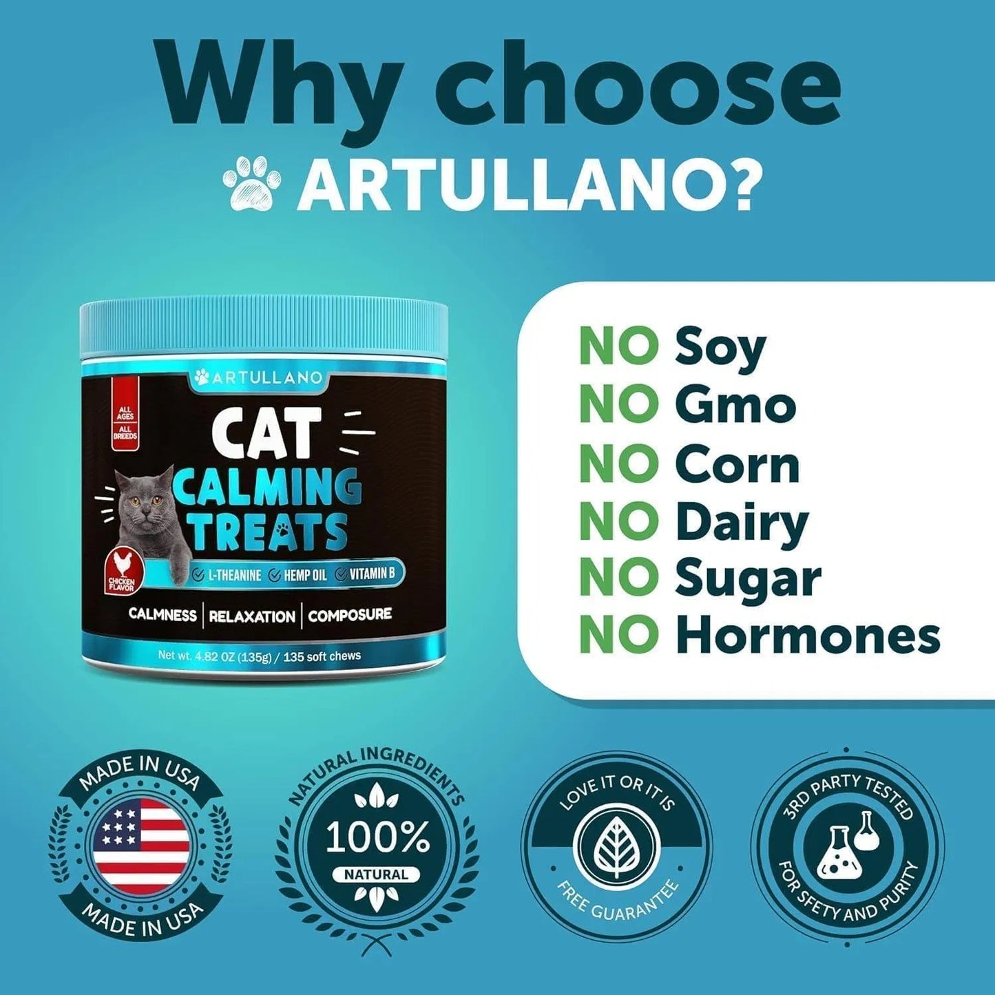 Do Not Sell On Amazon Hemp Cat Calming Treats For Stress & Anxiety Relief Cat Kittens Melatonin