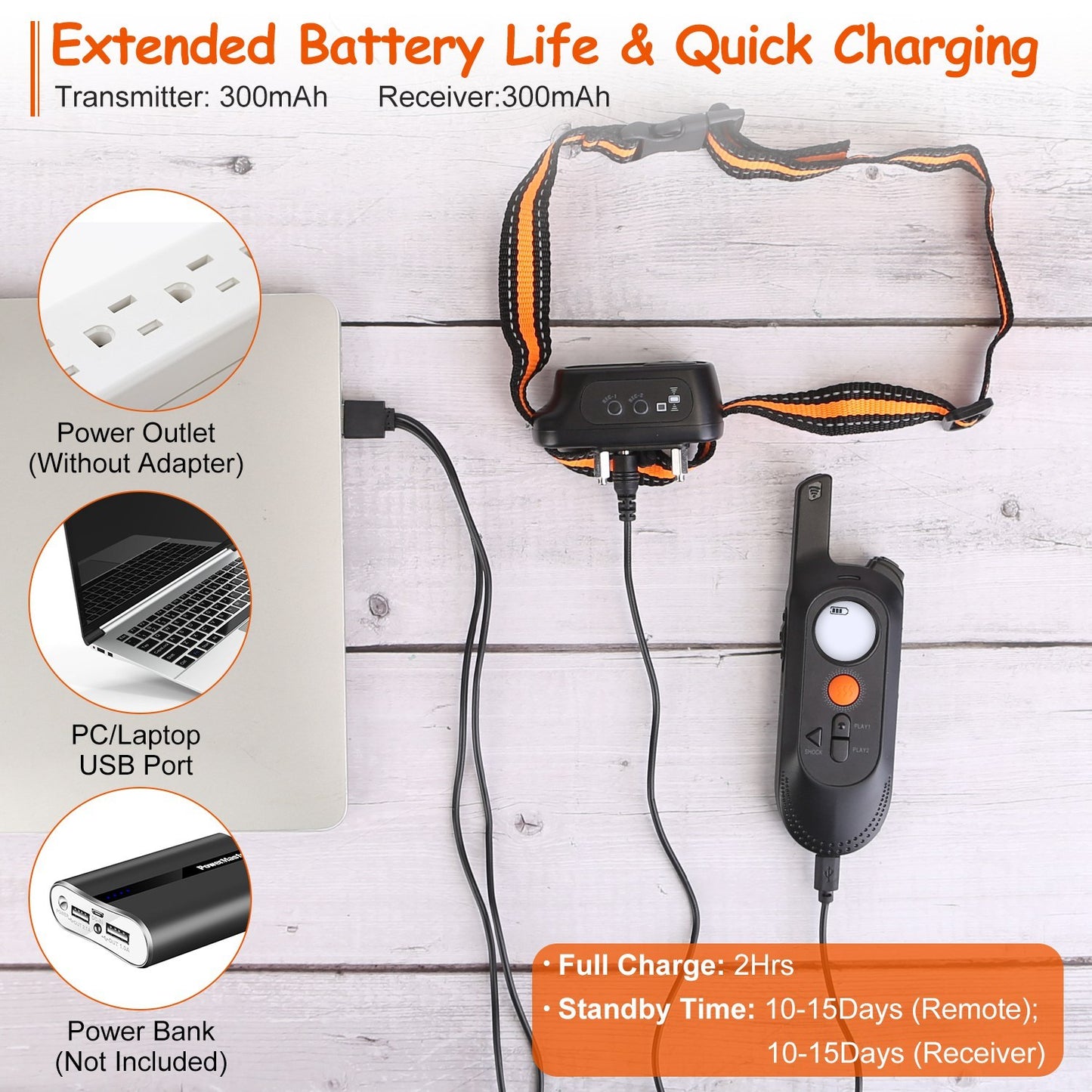 1Pc 984FT Dog Training Collar IP65 Waterproof Pet Beep Vibration Electric Shock Collar 3 Channels Rechargeable Transmitter Receiver Trainer With Recording Safety Keypad Lock