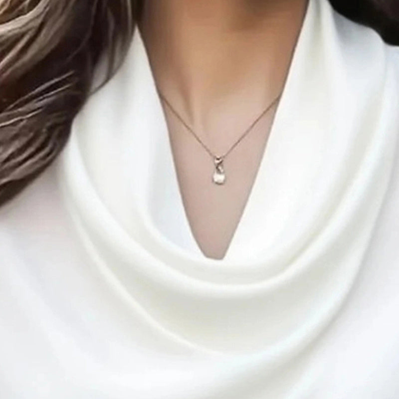 Women's Elegant Draped Neck Blouse, Solid Color Ruffle Detail Long Sleeve Shirt For Office And Formal Wear