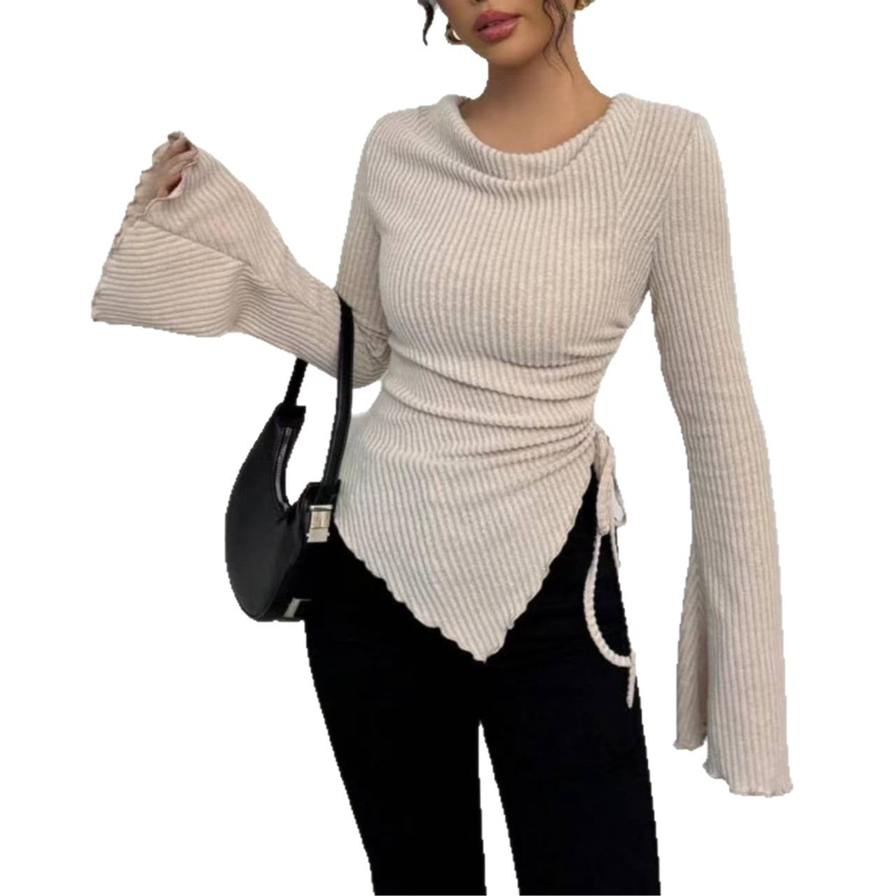 Design Sense Rope Slim Pullover Women
