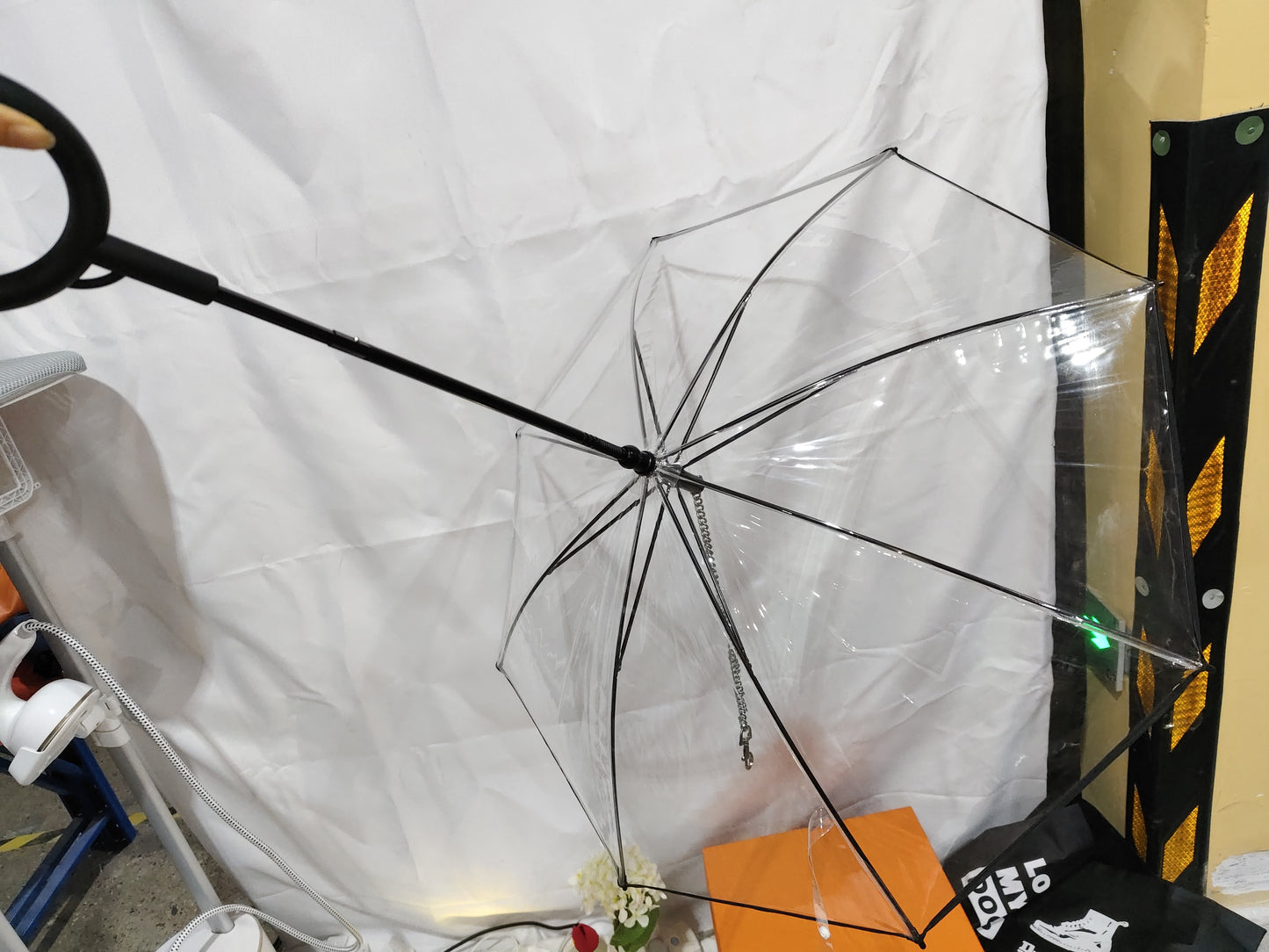 Hot Selling Transparent Pet Supplies Adjustable Pet C Type Umbrella