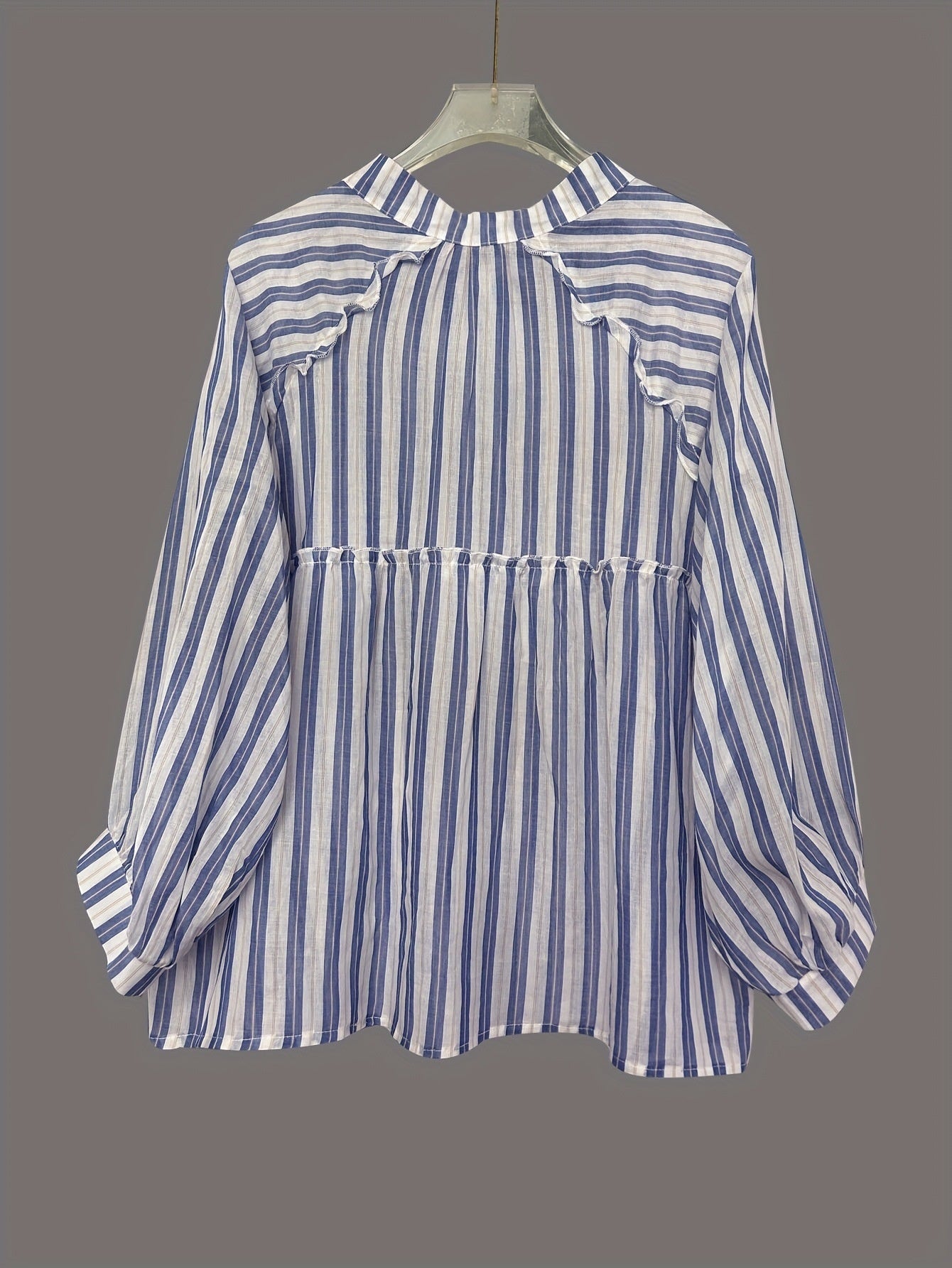 Long Sleeve Striped Shirt Slimming Casual Loose Women's Tops