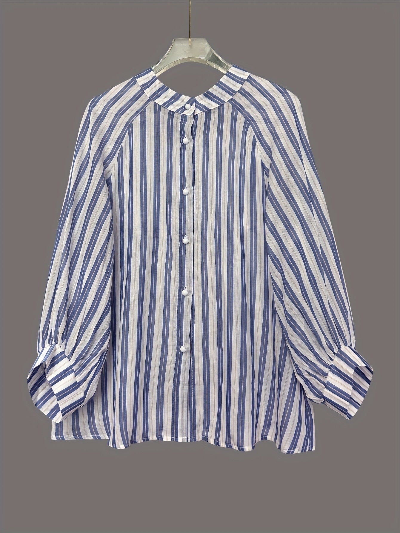 Long Sleeve Striped Shirt Slimming Casual Loose Women's Tops