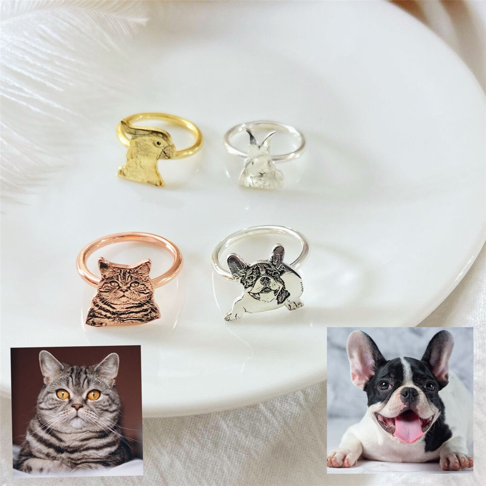 Pet Photo Custom Silver Ring