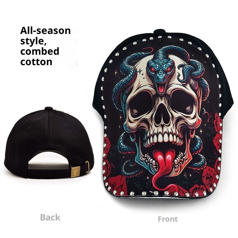 Peaked Cap Deep Top Hard Top Men's Cool Printed Hat Widened