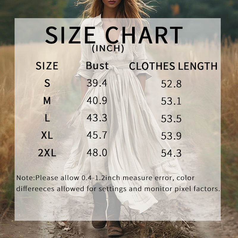 Elegant Women's Fall Dress, Polo Collar Long Sleeve Shirt Dress With Ruffle Tiered Maxi Design